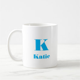 Enkelt Namn, Brev Solid Färg himlar blue Kaffemugg