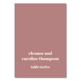 Enkelt Namn Dusty Ro Personligt bröllp-platskort Bordsnummer