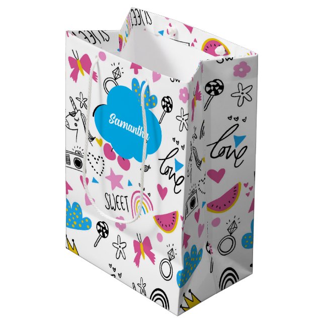 Enkelt Namn, första färgämnet födelsedag Mönster (Framsidan Vinklad)