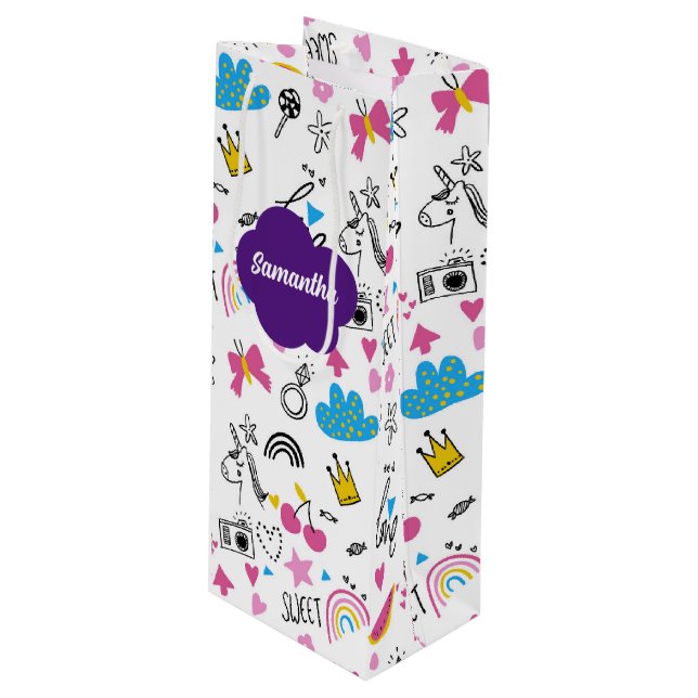 Enkelt Namn, första färgämnet födelsedag Mönster (Framsidan Vinklad)