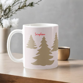 Enkelt namn, modern söt neutralt i guld träd kaffemugg