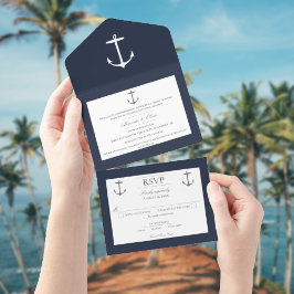 Enkelt Nautical Anchor Bröllop | Blåblå marin