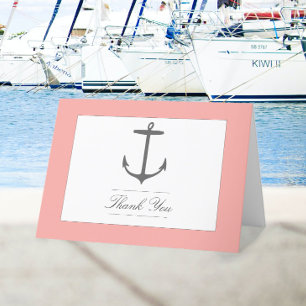 Enkelt Nautical Anchor Bröllop Korall Tack Kort