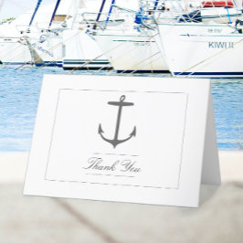Enkelt Nautical Anchor Bröllop | Vit Tack Kort