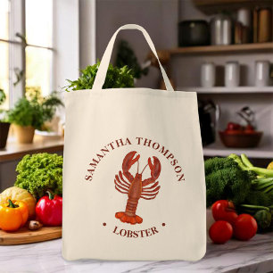 Enkelt Nautical Minimalist Watercolor Red Lobster Tygkasse