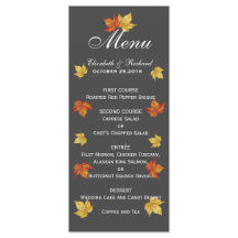 Enkelt nedmonteringskort för Löv Bröllop-menykort