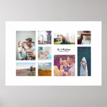Enkelt Nine Photo Anpassningsbar Art Print Gift