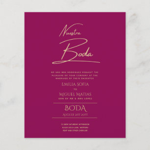 Enkelt Nuestra BODA Text Only Inv Spanska Bröllop