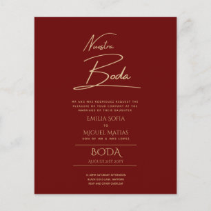 Enkelt Nuestra BODA Text Only Inv Spanska Bröllop