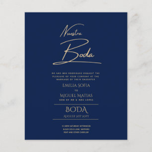Enkelt Nuestra BODA Text Only Inv Spanska Bröllop