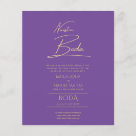 Enkelt Nuestra BODA Text Only Inv Spanska Bröllop