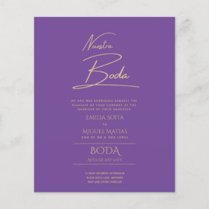 Enkelt Nuestra BODA Text Only Inv Spanska Bröllop