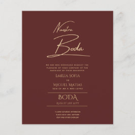 Enkelt Nuestra BODA Text Only Inv Spanska Bröllop Flygblad
