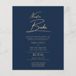 Enkelt Nuestra BODA Text Only Inv Spanska Bröllop Flygblad