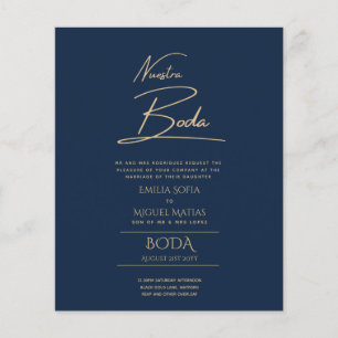 Enkelt Nuestra BODA Text Only Inv Spanska Bröllop Flygblad