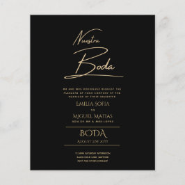 Enkelt Nuestra BODA Text Only Inv Spanska Bröllop Flygblad