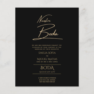 Enkelt Nuestra BODA Text Only Inv Spanska Bröllop Flygblad