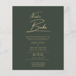 Enkelt Nuestra BODA Text Only Inv Spanska Bröllop Flygblad