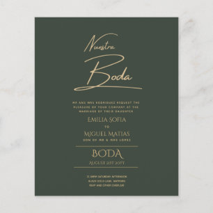 Enkelt Nuestra BODA Text Only Inv Spanska Bröllop Flygblad