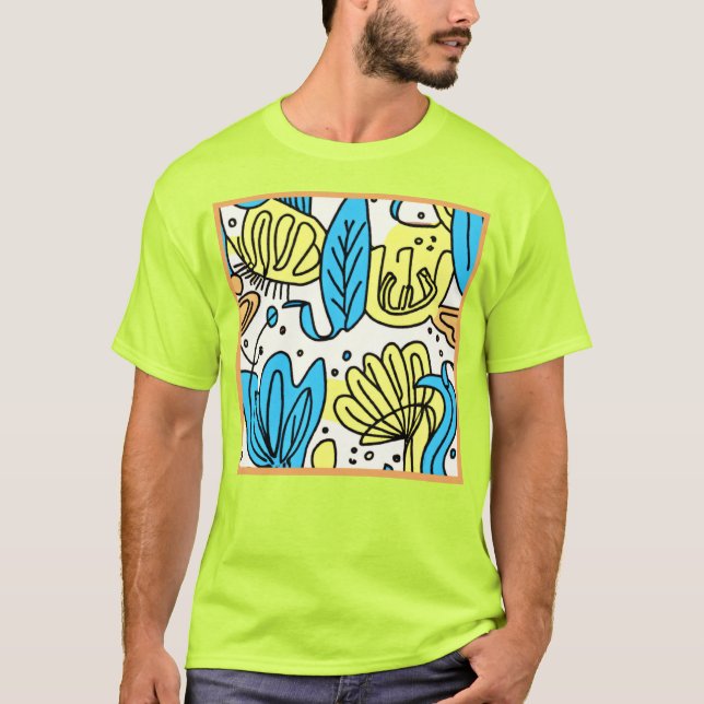 Enkelt Ocean Mönster Art T Shirt (Framsida)