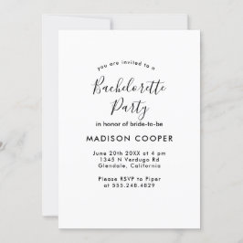 enkelt och elegant Bachelorette-parti Inbjudningar