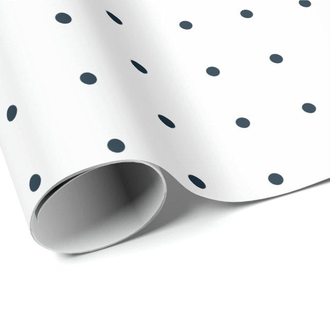 Enkelt och Elegant Blå och vitt Polka dots Presentpapper (Rullad Hörn)
