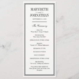 Enkelt och Elegant bröllop Ceremonistiskt program