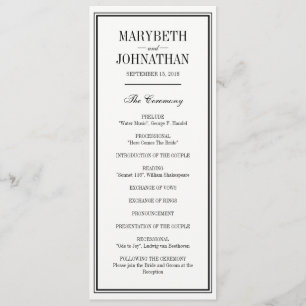 Enkelt och Elegant bröllop Ceremonistiskt program