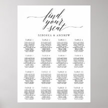 Enkelt och Elegant-kalligrafi Bröllop-sätesdiagram
