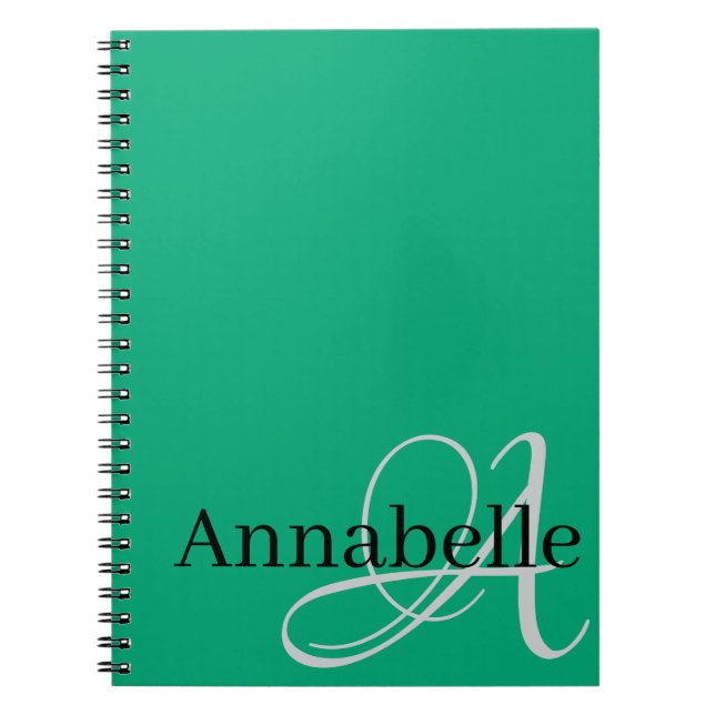 Enkelt och Elegant monogram och Namn Anteckningsbok (Framsidan)