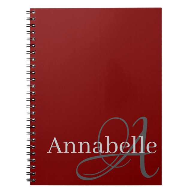 Enkelt och Elegant monogram och Namn Anteckningsbok (Framsidan)
