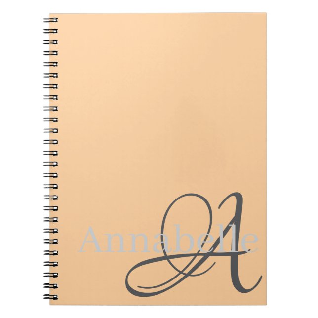 Enkelt och Elegant monogram och Namn Anteckningsbok (Framsidan)