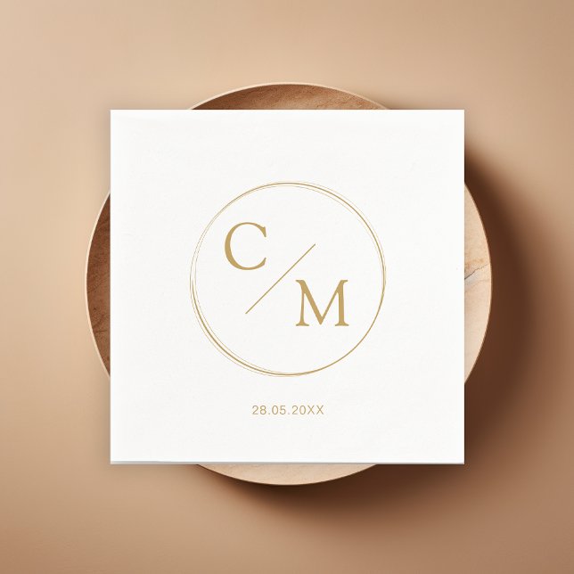 Enkelt och elegant monogram Serviette Napkins Pappersservett (Skapare uppladdad)