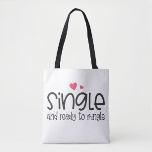 Enkelt och Redo till Mingle Valentine  Teckenblock Tygkasse
