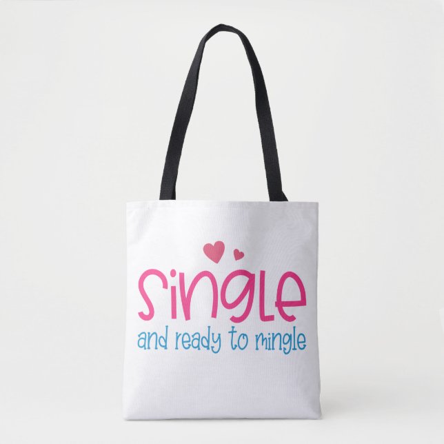 Enkelt och Redo till Mingle Valentine | Tote Bag Tygkasse (Framsida)