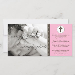 Enkelt och sötat Rosa Baptism-meddelande