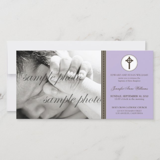 Enkelt och svenskt Lavender-meddelande om baptism (Framsida)