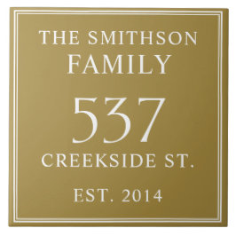 Enkelt Ochre-datum etablerat Adress House Plaque Kakelplatta