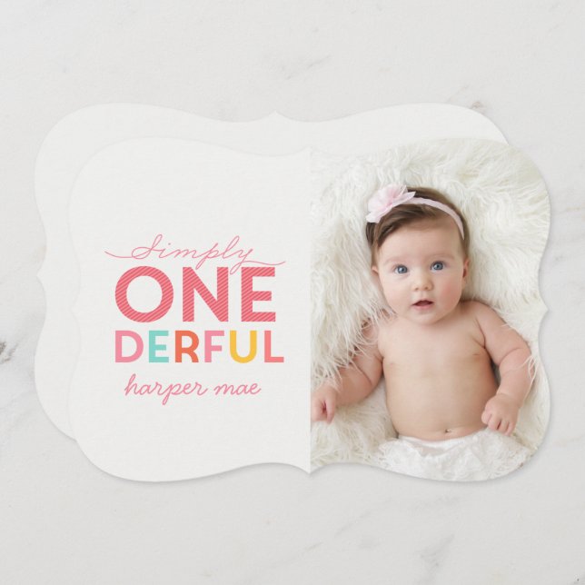 ENKELT ONEDERFUL WONDERFUL INBJUDNINGAR (Fram/baksida)