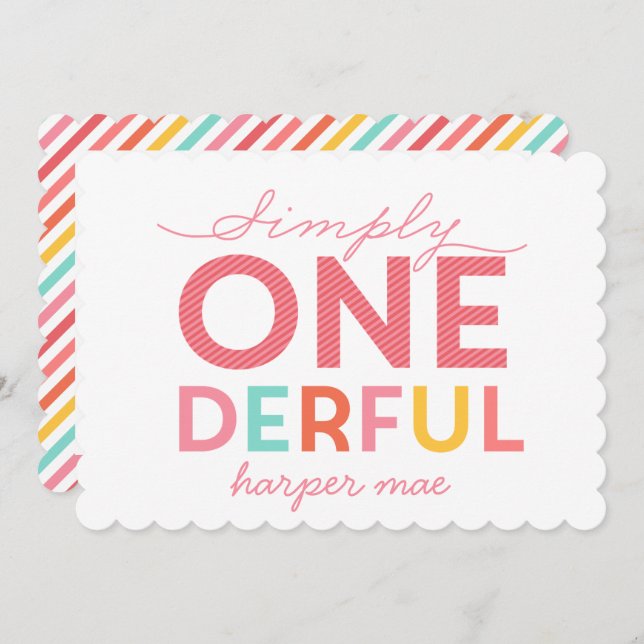 ENKELT ONEDERFUL WONDERFUL INBJUDNINGAR (Fram/baksida)