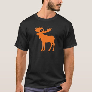 Enkelt orange älgsymbol tee shirt