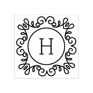 Enkelt Ornate Monogram Stämpel