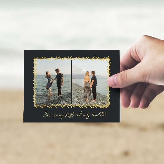 Enkelt par 2 fotopappat Helgdag-kort Kort (Skapare uppladdad)