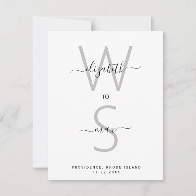 Enkelt par Initialer och efternamn Spara datum (Framsida)