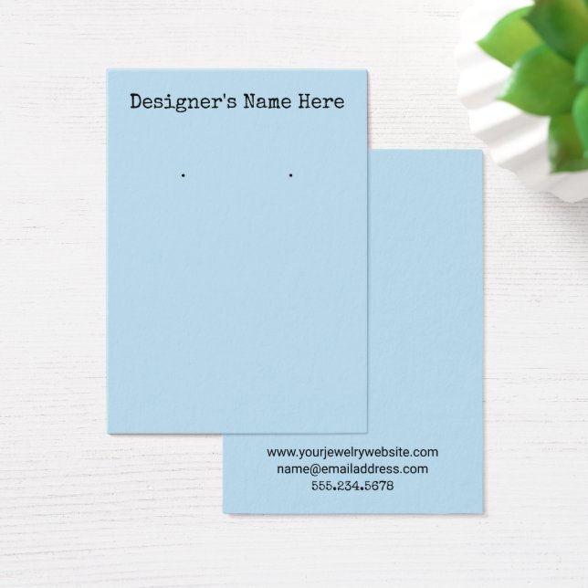 Enkelt Pastel Blue Earring Holder Visning Card Visitkort (Skivbord)