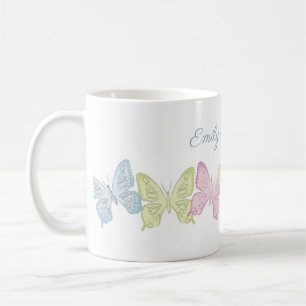 Enkelt pastellartat botaniskt naturfjäll kaffemugg