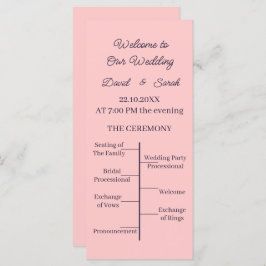 Enkelt Peach Personligt bröllp-program