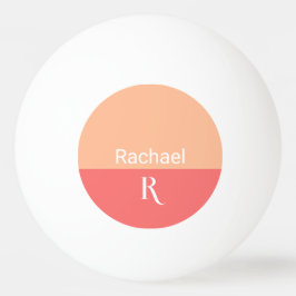 Enkelt persikofärgat monogram Namn Pingisboll