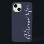 Enkelt Personlig, marinblått<br><div class="desc">Den här personligen finns i marinblått,  där ditt namn visas i det moderna elegantens vita teckensnitt. Anpassa med ditt namn på framsidan. Du kan ändra teckensnittet stil,  storlek och/eller färg på redigeringsmenyn. Du kan också ändra bakgrunden till färg genom att använda redigeringsmenyn.</div>