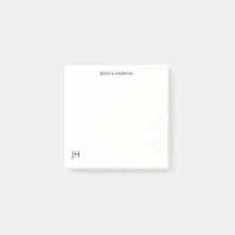 Enkelt personligt papper, Monogram vitt